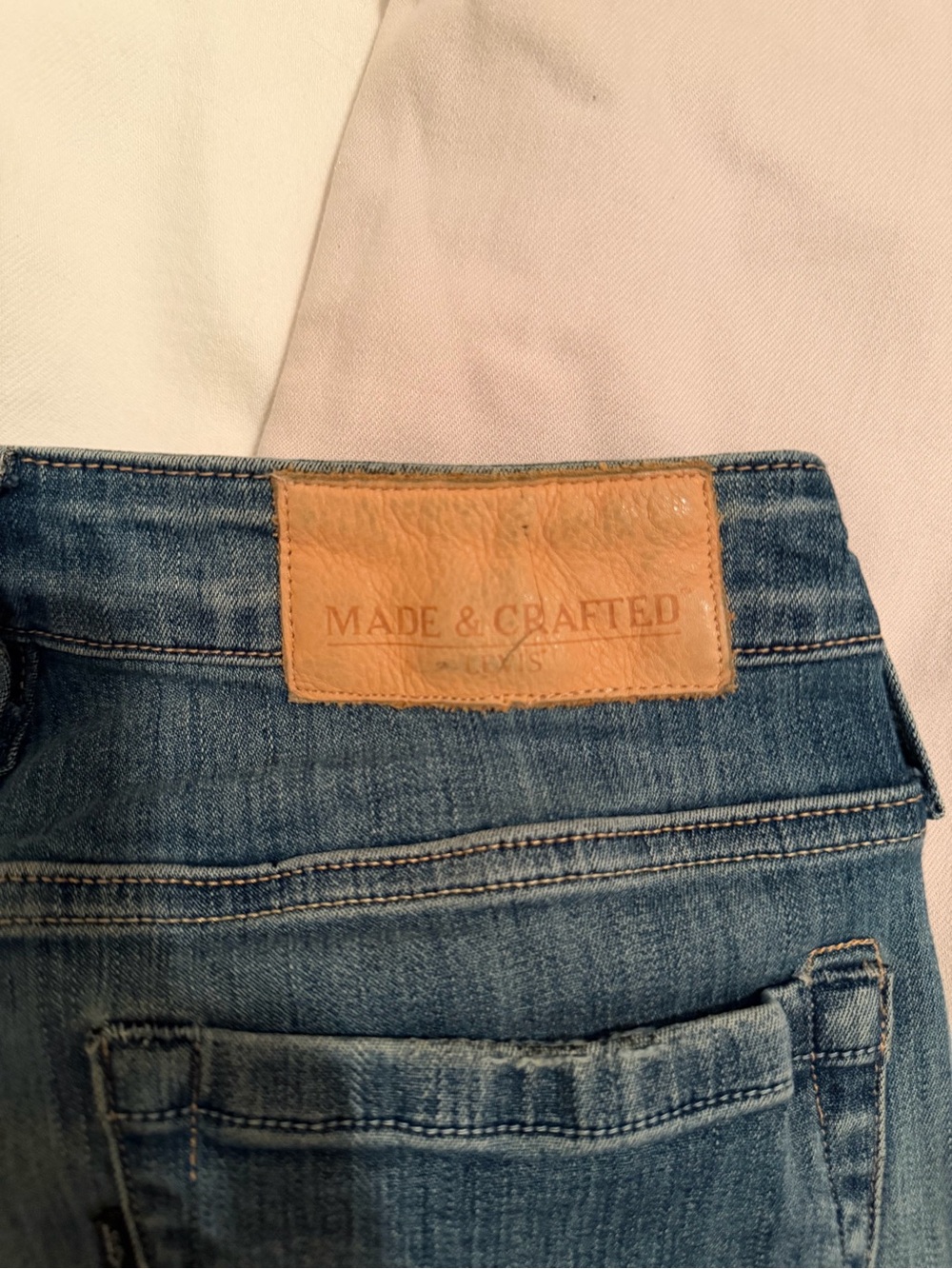 Levi's Made & Crafted Jeans in Light Blue Denim with Tan Lining